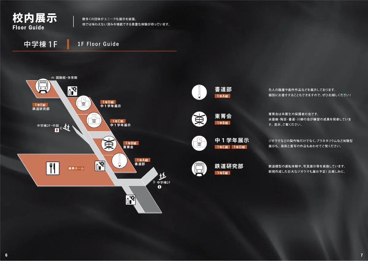 校内展示ページ（中学棟1F）